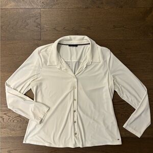 Tommy Hilfiger Women’s white knit blouse size XL